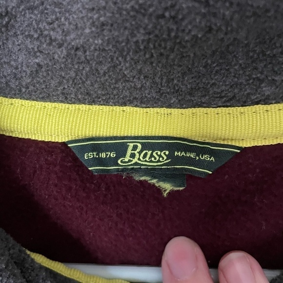 Bass Maroon Fleece Quarter Zip Size Large - Picture 4 of 6